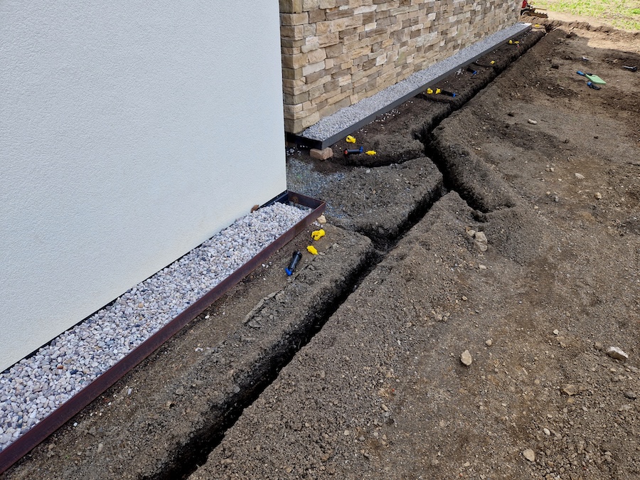 French drain lines/tunnels being dug