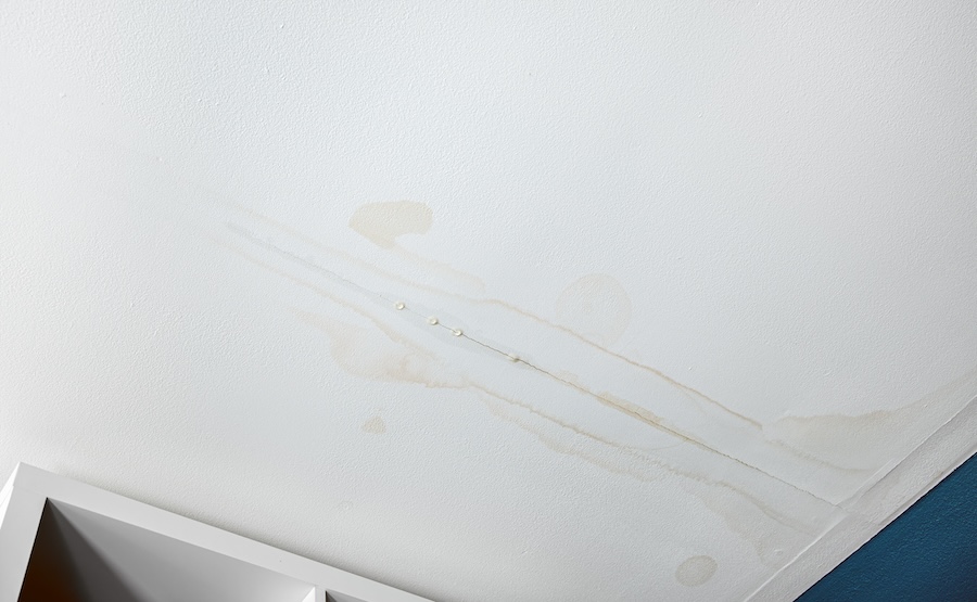 Water dripping from crack.